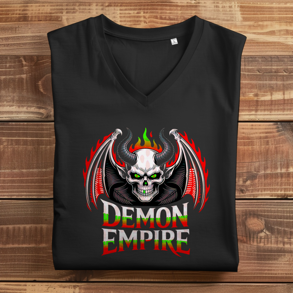 Damen Premium Bio V-Neck T-Shirt Demon Empire
