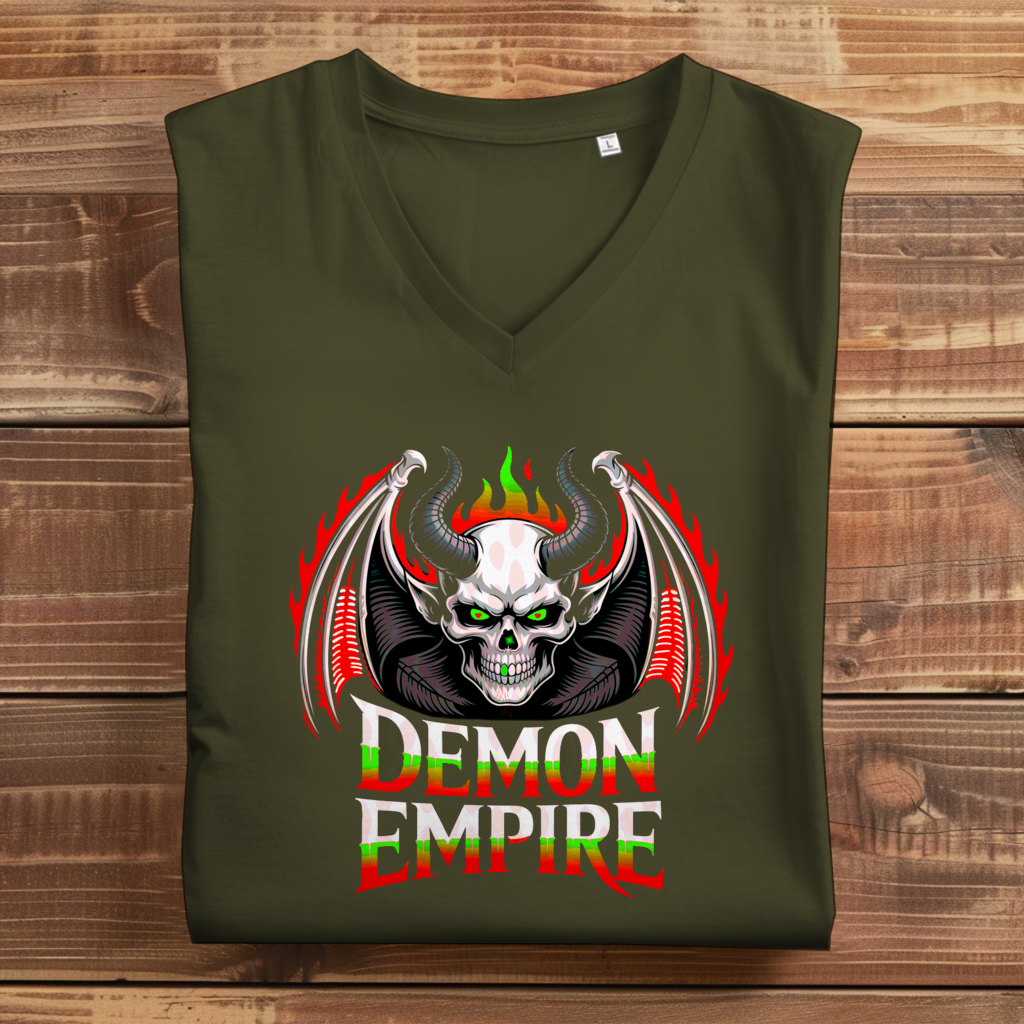Damen Premium Bio V-Neck T-Shirt Demon Empire