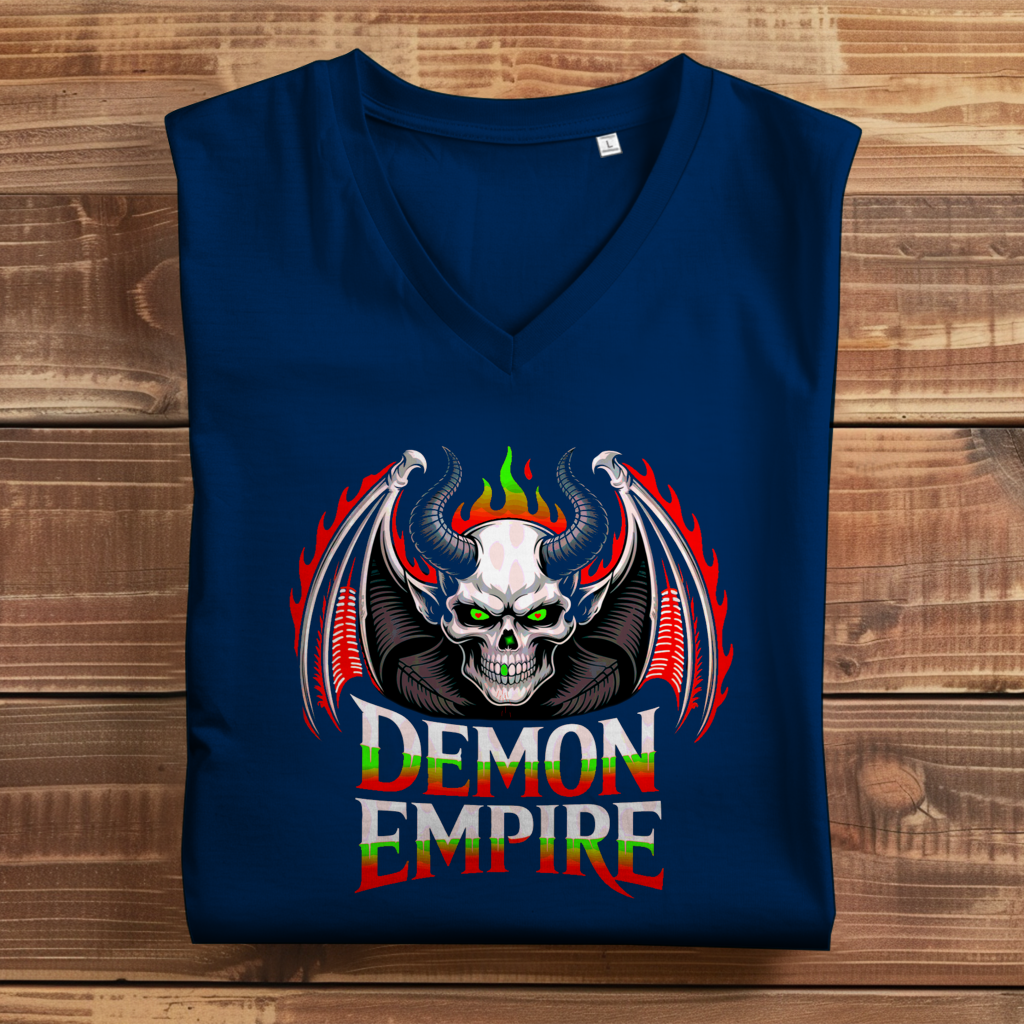 Damen Premium Bio V-Neck T-Shirt Demon Empire